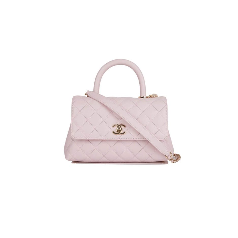 Ch*el coco handle bag small
