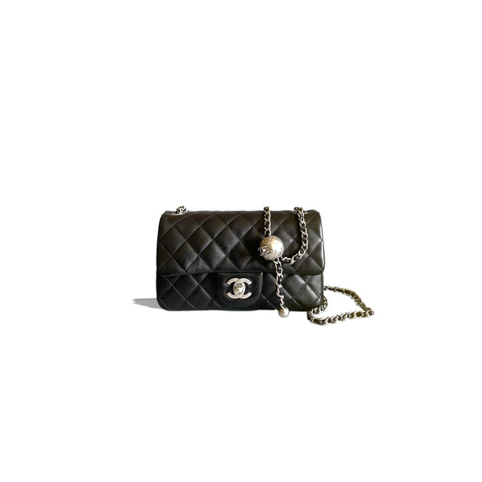Ch*el pearl crush mini rectangular flap