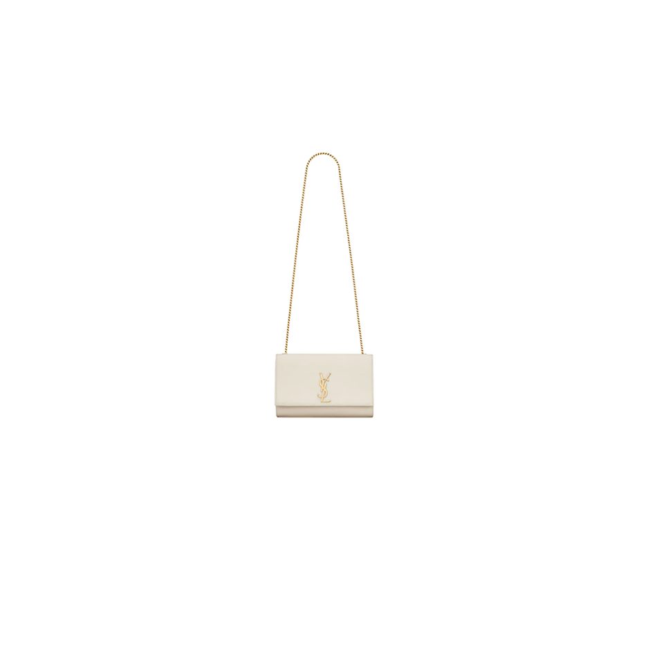 KATE MEDIUM CHAIN BAG IN GRAIN DE POUDRE EMBOSSED LEATHER